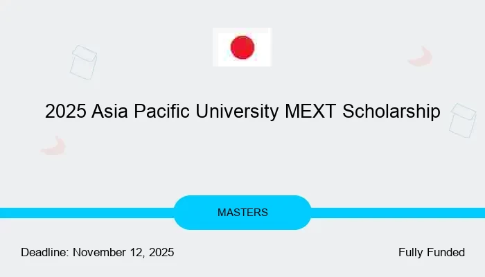 APU MEXT University Recommendation Scholarship 2026 – Fully Funded in Japan