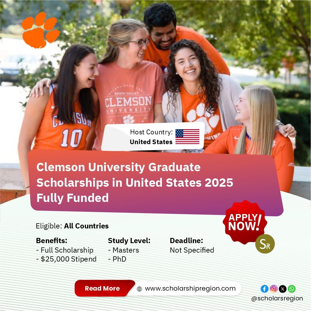 Clemson University Graduate Scholarship 2025