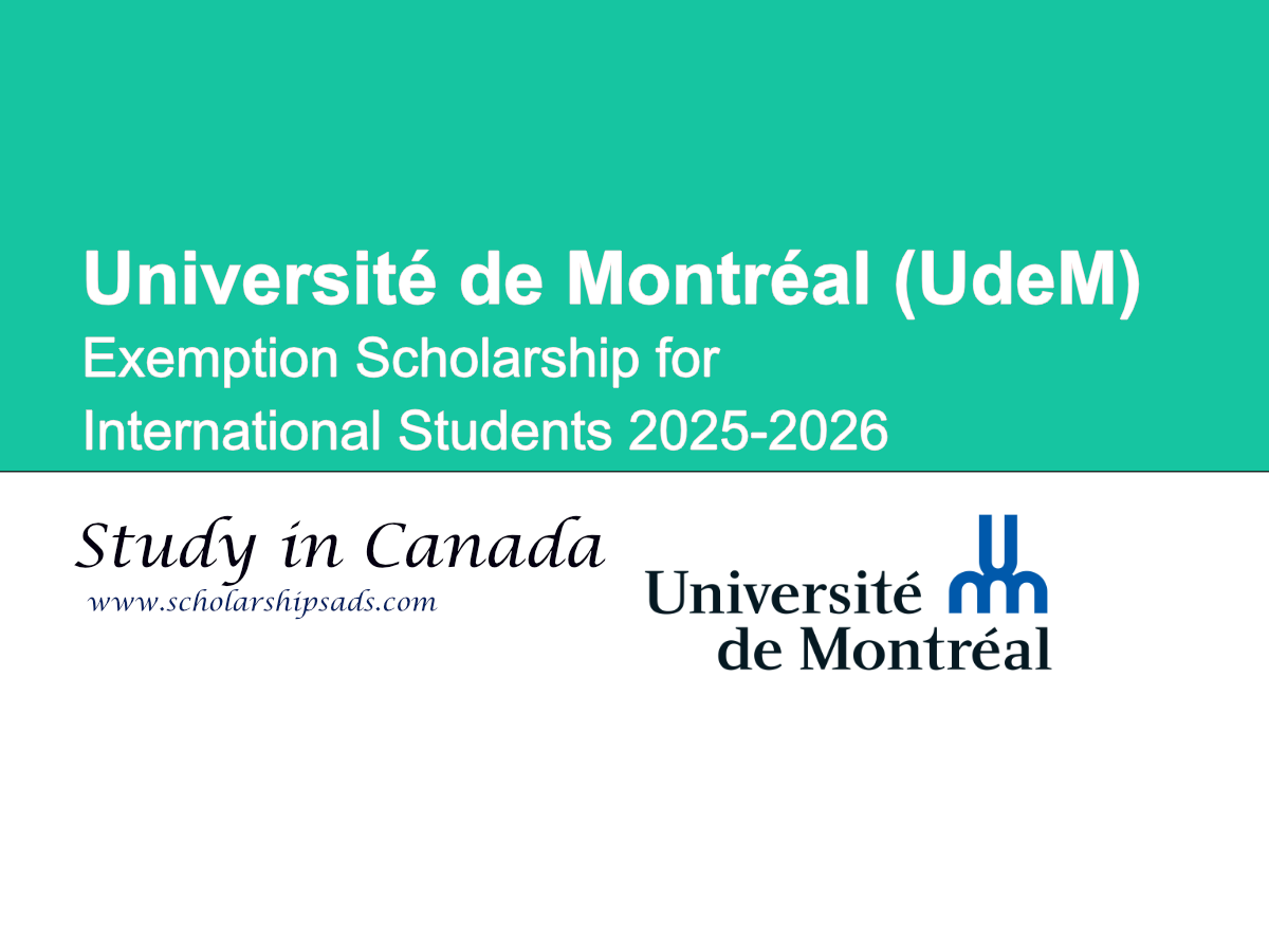 Université de Montréal (UdeM) Exemption Scholarship for International Students 2025–2026