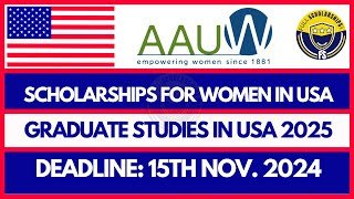 AAUW International Fellowship 2026 (Study in USA & Globally)